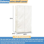 Waterproof Shelf Cover,Outdoor 600D Heavy Duty Dustproof Storage Shelves Cover,48''x19''x72'' Shelf Covers for Wire Shelving with Zippers,Storage Rack Covers with Clear Front