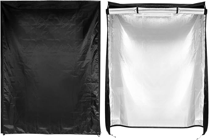 QWORK Storage Shelving Unit Cover, Wire Rack Cover for Shelf 48"x18"x 72", 210D Oxford Cloth, to Keep Rack Clean, 2 Pack, Black Cover Only
