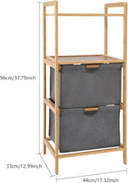 Laundry Sorters Basket,4 Tier Bamboo Laundry Basket With 2 Detachable Baskets,Professional Metal Laundry Basket Organization,Laundry Basket Organizer,Bathroom,Etc