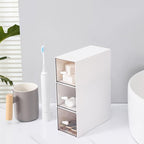 Plastic 3 Drawer Organizer for Cosmetic Storage, Desk Organizer, Makeup Organizer for nail polish, Lipstick, Brushes, Jewelry, Skincare, Bathroom Organization Boxes - White
