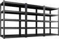 3 Pack 46" W Heavy Duty Garage Shelving - 5 Tier Metal Storage Shelves (2500 LBS Total Capacity), Adjustable Steel Utility Rack for Pantry, Warehouse, Basement, Shop - 71" Hx46 W x 20" D,Black