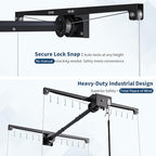 GarveeHome Adjustable 4x4 ft Ceiling Storage Rack, Heavy Duty Overhead Garage Rack with 250 Lb Capacity and Auto Safety Lock, Ideal for Attic and Basement Organizing