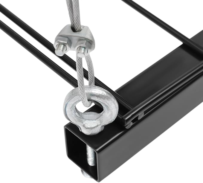 Overhead Garage Storage Rack Metal Garage Ceiling Storage Rack Ceiling Shelf Overhead Organization 250lbs Load Bearing Capacity Max Adjustable Height: 96in (48 * 48in L*W, Matte Black)