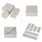 12 Pack Foldable Drawer Organizer Dividers Cloth Storage Box Closet Dresser Organizer Cube Fabric Containers Basket Bins for Underwear Bras Socks Panties Lingeries Nursery Baby Clothes Gray