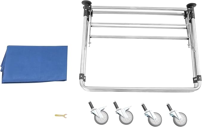 Commercial Laundry Cart with Wheels | Large Laundry Basket with Wheels | Foldable Laundry Hamper | Laundry Sorter for Clothes Storage | Ox Cloth | 440 lbs Load | 34.25x20.47x30.7in (Blue)