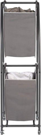 Neatfreak - 2 Tier Laundry Sorter - Laundry Hamper With Wheels & 2 x Laundry Basket Tote Bags For Dirty Clothes, Towels, Blankets, Bathroom Storage & Laundry Room Organization