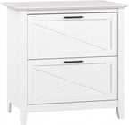 Bush Home Key West 2 Drawer Lateral File Cabinet in Pure White Oak, Document Storage for Home Office, Accent Chest with Drawers