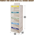 Weekly Clothes Organizer for Kids-Day of The Week Clothes Organizer for Kids-Kids Daily Clothes Organizer-Monday Friday Clothes Organizer-Kids Closet Organizer (Warm white)