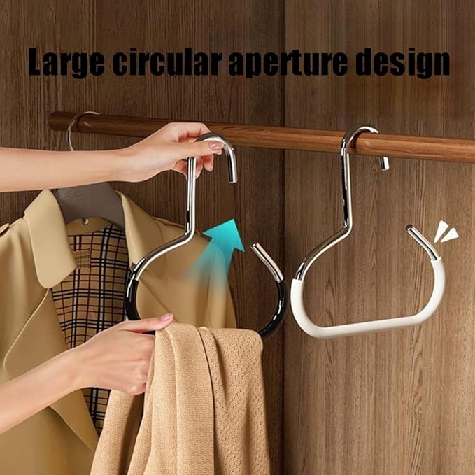 Durable Steel Hangers: Maximize Closet Space with Versatile Storage, Non-Slip Stainless Steel Clothes Rack Organizer for Hats, Ties, Scarves, Clothes (1, Mix)