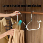 Durable Steel Hangers: Maximize Closet Space with Versatile Storage, Non-Slip Stainless Steel Clothes Rack Organizer for Hats, Ties, Scarves, Clothes (3, White)