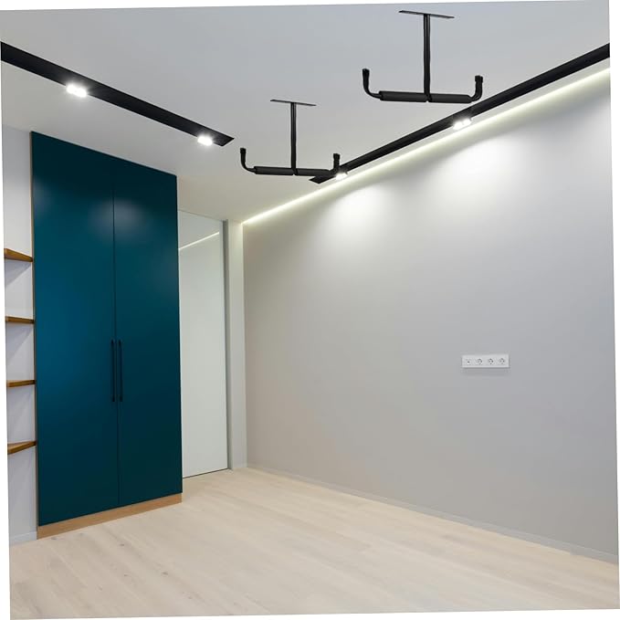 Garage Ceiling Storage Rack T-shaped Ceiling Hanging Rack Double Sided Hooks for Fishing Rods Bicycles Tools
