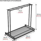 1 2 3 4 5 6 8 9 10 Pair Ski Storage Rack for Organize, Indoor Ski Board Stand for Garage/Basement/Shed, Floor Standing Longboard Carrier Wheels(Holds 8 pcs (4 Pair))