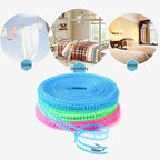 3 Pack of ALINNA Windproof Nylon Clothesline Pink Blue Green Colors Adjustable Clothes Drying Rope Travel Clothes Line Portable Laundry Line for Indoor Outdoor Camping Home Hotel(5m/16.4ft)