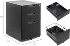 Amazon Basics 3-Drawer Mobile File Cabinet with Lock, Rolling Filing Cabinet for Hanging Files, Black, 20.71" D x 15.51" W x 24.29" H | With Lock, 3 Drawer