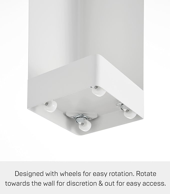 Yamazaki Home Tower Supplies Organizer-Slim Rolling Bathroom Storage, Toilet Paper Stocker with Adjustable Shelf - Steel -