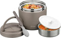 Thermo Food Jar for Hot Food Adults 32OZ Soup Thermo Lunch Containers Wide Mouth Vacuum Insulated Stainless Steel Leakproof Bento Box with Spoon (Khaki)