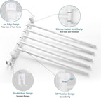 5-Arm Stainless Steel Swivel Towel Rack with Hook: Wall-Mounted, Rustproof Space-Saver for Bathroom & Kitchen-180° Rotation, 14kg Capacity(White)