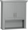 RiverRidge Somerset Two-Door Bathroom Storage, Gray Wall Cabinet, Grey, Set 1