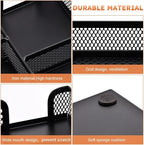 Desk Drawer Organizer, Office Metal Mesh Drawer Divider Organizer Tray with 6 Compartments, Pen Organizer for Desk Drawers Tray Desktop Accessories(COLOR:Black)