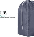 HOMEST 2 Pack Wash Me Travel Laundry Bag with Handles, Square Base Can Carry Up to 3 Loads of Clothes, Dirty Garments Storage with Drawstring Closure,Light Blue and Grey