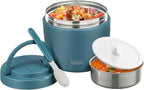 Thermo Food Jar for Hot Food Adults 32OZ Soup Thermo Lunch Containers Wide Mouth Vacuum Insulated Stainless Steel Leakproof Bento Box with Spoon (lake blue)