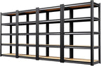 4 Pack Heavy Duty Garage Shelving - 1900 LBS Capacity 5-Tier Metal Storage Shelves, 71"H x 28"W x 12"D Adjustable Steel Utility Rack, Compact Storage Shelf for Pantry, Closet, Basement, Shed - Black