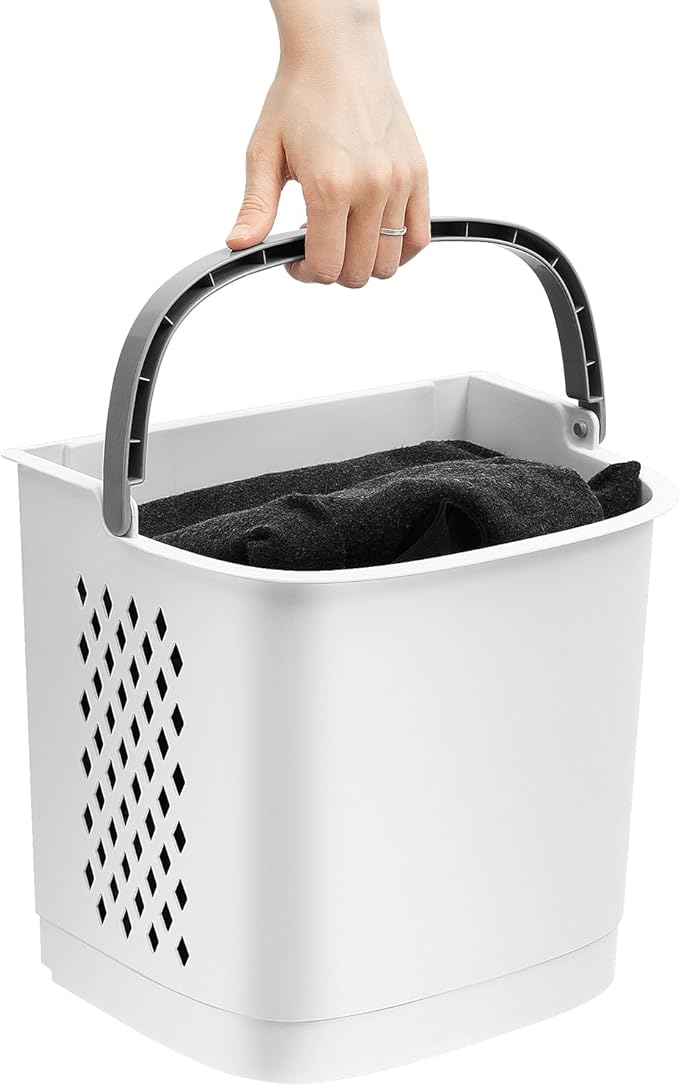 2-Layer Rolling Laundry Hamper Sorter, Multi-functional Clothes Separation Basket with Wheels Floor-Standing Plastic Laundry 3 Baskets for Home