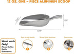 Cast Aluminum Utility Scoop - 12 oz. - Round Bottom, ice scoop For Multi-Purpose Use, With Finger Groove Handle (Hand Wash Only) (12 oz.)