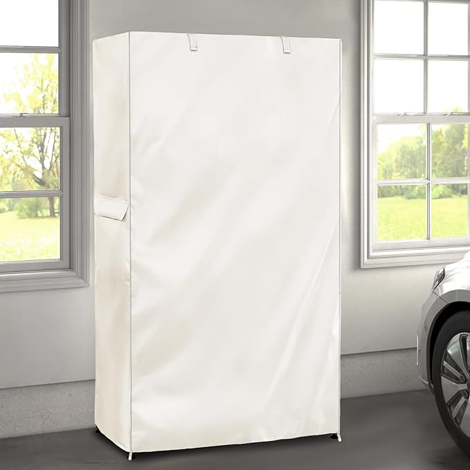 Wire Shelf Cover,600D Heavy Duty 100% Waterproof Shelf Covers for Wire Shelving,Outdoor Storage Shelves Cover for Metal Rack,30" W x 14" D x 62" H,Beige