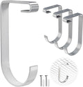 Bike Hooks for Garage Ceiling Storage Racks, 4 Pack Heavy-Duty Steel Thickened Flat Hooks, Supports Up to 50 lbs, Bike Hanger Add-On Overhead Garage Storage Rack & Wall Shelving, White