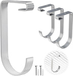 Bike Hooks for Garage Ceiling Storage Racks, 4 Pack Heavy-Duty Steel Thickened Flat Hooks, Supports Up to 50 lbs, Bike Hanger Add-On Overhead Garage Storage Rack & Wall Shelving, White