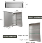 16x24 Bathroom Medicine Cabinet with Mirror,Aluminum Alloy Frame with Mirror Side Panels,Surface or Recessed Medicine Cabinet with Adjustable Shelves,Assembly Required