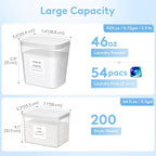 Lifewit 5 Pcs Laundry Pods Container with Pop-up Lid, Dryer Sheet Holder, Laundry Room Organization Storage Jars for Washing Powder, Soap, Scent Booster Beads, 2700 +4500ml/0.72+1.2gal