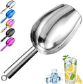Metal Ice Scoop，Kitchen Ice Scooper for Ice Maker,Stainless Steel Small Ice Scooper for Freezer，Kitchen Gadgets Cookie Flour Pet Dog Food Scoop (silver, 6OZ)