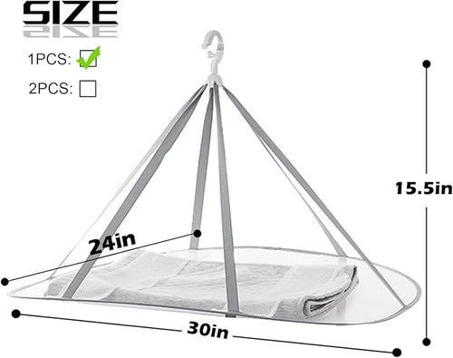 1 Tier Folding Mesh Clothes Drying Rack with Internal Fixation Stackable Sweater Drying Rack Portable Hanging Laundry Rack for Sweater,T-Shirt,Delicates,Swimsuit (1 Pack)