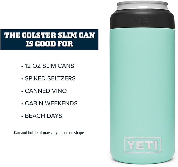 YETI Rambler 12 oz. Colster Slim Can Insulator for the Slim Hard Seltzer Cans, Seafoam (NO CAN INSERT)