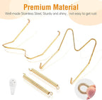 3 Pack Plate Hangers for The Wall, Suitable for 8-10 inch Art Plate, Stainless Steel Invisible Heavy Duty Wire Plate Holder with Wall Hooks, Plate Hangers for Displaying Plates, Platter, Dish, Gold