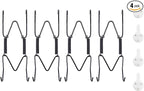 Bilillo 4 Pack Plate Hangers for The Wall, Suitable for 4''-5'' Decorative Plate,Invisible Heavy Duty Wire Plate Holder with Wall Hooks, Plate Hangers for Displaying Plates, Platter, Dish (Black)