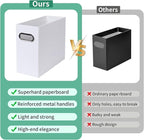 Collapsible File Organizer Box with Handle,12.20x5.11x9.84Inches, Filing Organizer for Home or Office, Small Portable File Box(6 Packs, White)