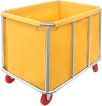 Commercial Laundry Cart with Wheels | Large Laundry Basket with Wheels | Laundry Hamper | Laundry Sorter for Clothes Storage | Ox Cloth | 260 lbs Load | 35.43x25.6x31.5in (Yellow)