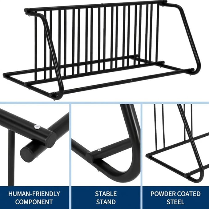 Floor Bike Rack,Double-Side 10-Bike Rack 60" L,Grid Bike Rack In Ground,Freestanding Bicycle Floor Parking Stand,Stand Bike Racks for Garages Streets Yards Bike Events