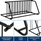 Floor Bike Rack,Double-Side 10-Bike Rack 60" L,Grid Bike Rack In Ground,Freestanding Bicycle Floor Parking Stand,Stand Bike Racks for Garages Streets Yards Bike Events