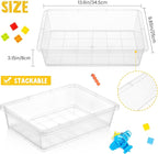 Hoteam 10 Pcs Flat Storage Organizer Tray Bin Letter Size Paper Tray for Classroom Plastic Stackable File Organizer for School Office Teacher Book Organization（ Clear, 13.78 x 9.84 x 3.15 Inch）
