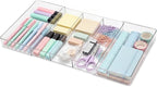 1 Pcs Large Expandable Acrylic Drawer Organizers, Grid Adjustable Drawer, Dividers Organizer for Desk, Makeup, Jewelry, Office, Kitchen Supplies (Clear,5 Compartments)