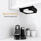 Paper Plate Dispenser,10-inch Bamboo Paper Plate Dispenser Under Cabinet, Kitchen Counter Vertical Paper Plate Holder Organizer Countertop Caddy Black