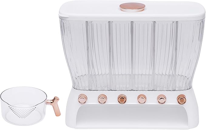Dry Food Dispenser Wall Mounted 6 Grid Rice Dispenser Kitchen Storage
