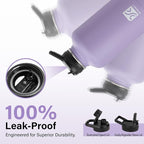 Insulated Water Bottle | Thickened Stainless Steel Vacuum Metal | Portable Sports Half Gallon Large Water Jug for Gym and Hiking with Straw, Carrier Bag, Handle Strap | BPA-Free 64 oz