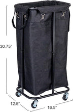 Household Essentials Rolling Laundry Hamper, Black