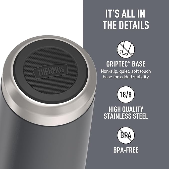 THERMOS ICON SERIES, Slim Beverage Can Insulator - 12 Ounce, Glacier - Vacuum Insulated Stainless Steel
