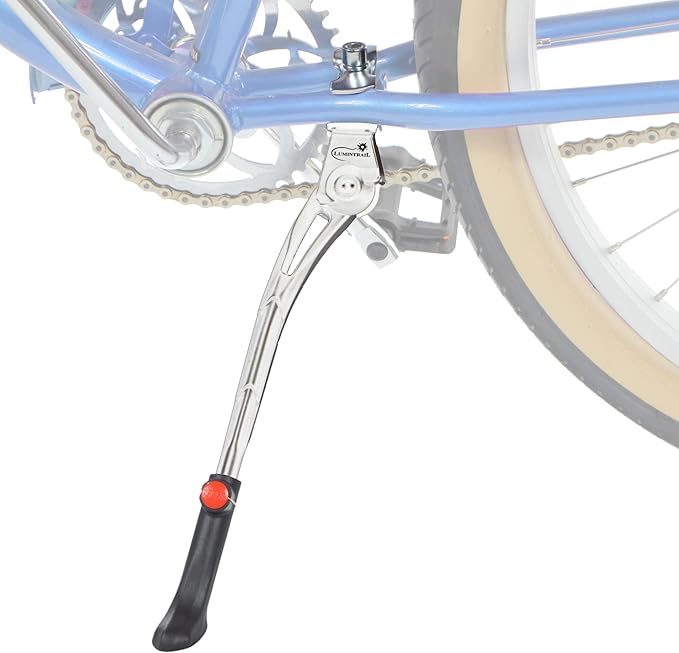 Lumintrail Center Mount Bike Kickstand - Fits 24-29 Inch Bicycles - Adult Mountain, Cruiser and Road Bike Kickstand - Quick Adjust Height